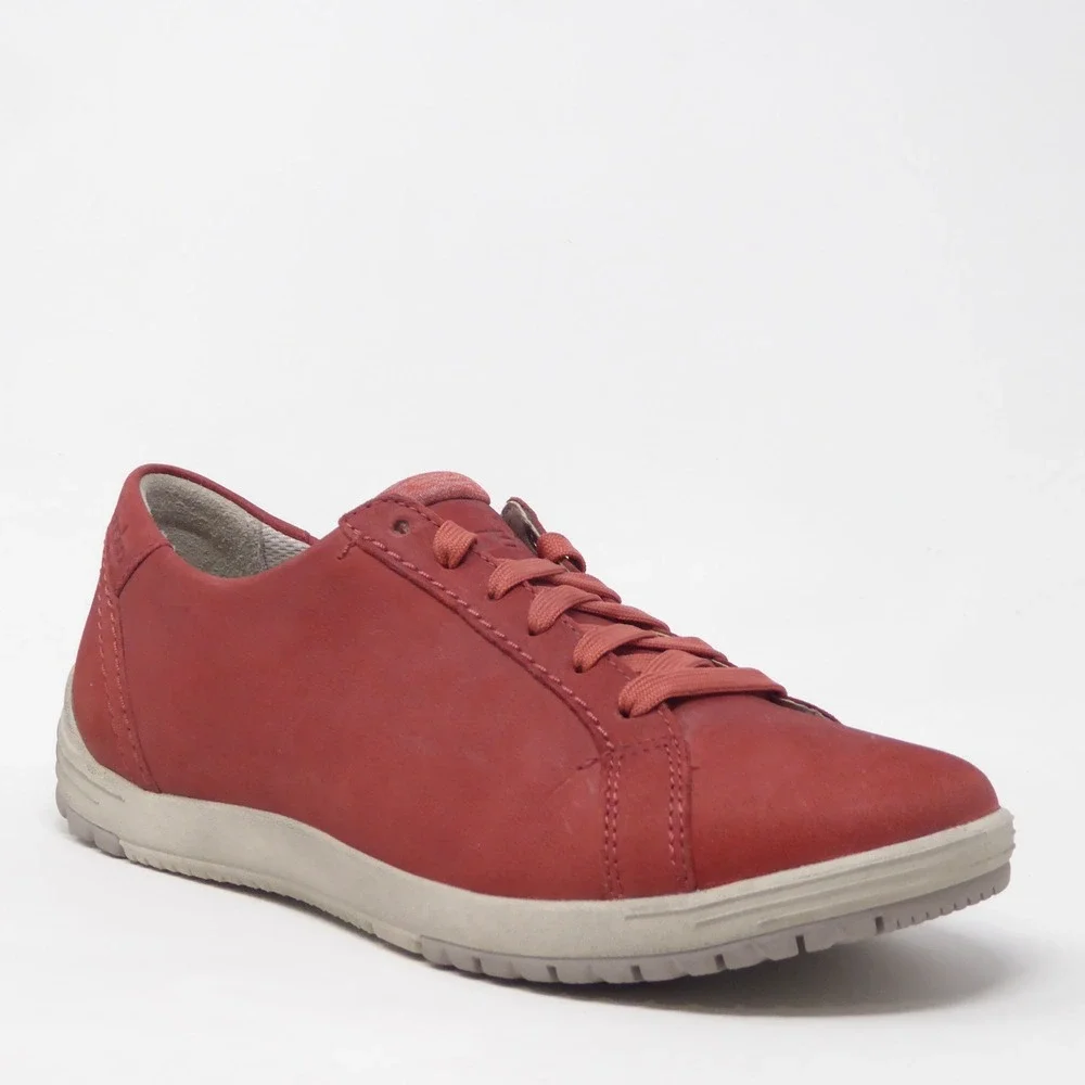 Dansko Leela Womens Sneakers Shoes Red Leather Lace Up Comfort 38 / 7.5